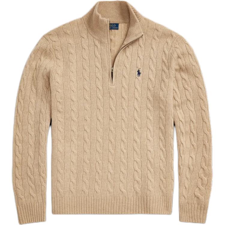 Кашемировый свитер поло Cable Knit Ralph Lauren, верблюжий — фото 2