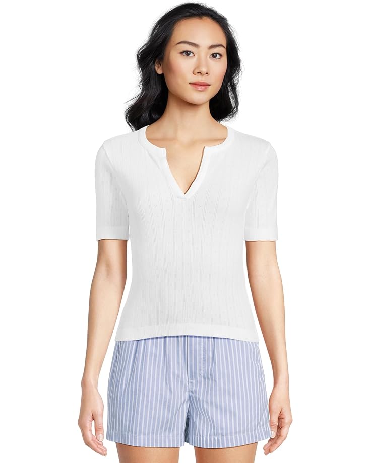 

Футболка Madewell Pointelle Crew Neck Tee, белый
