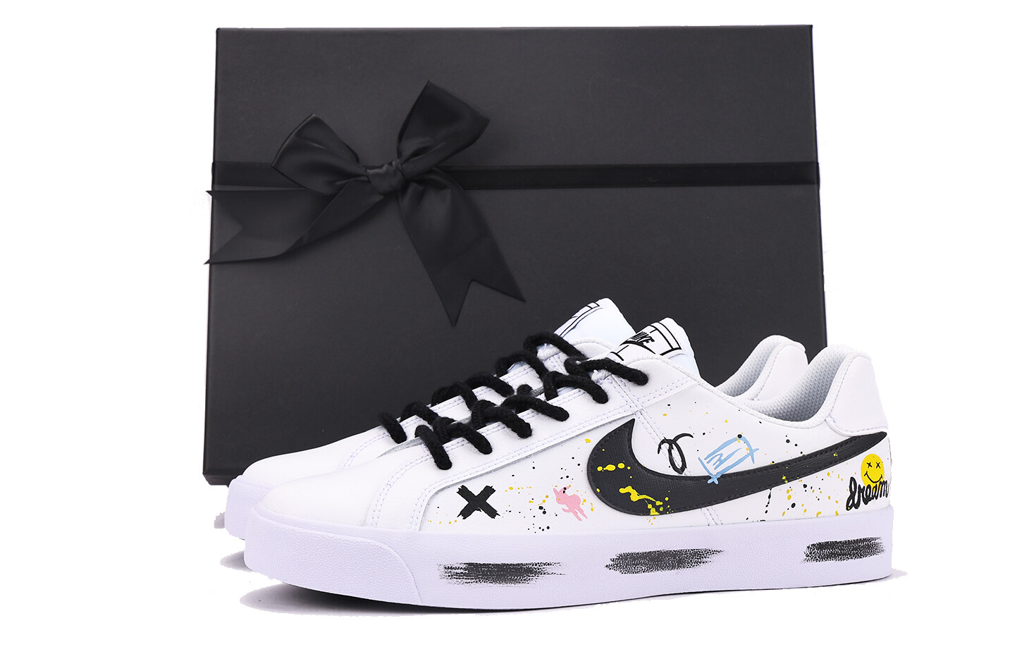 

Кроссовки Nike Court Royale Skateboarding Shoes Unisex Low-top Black/White, черный