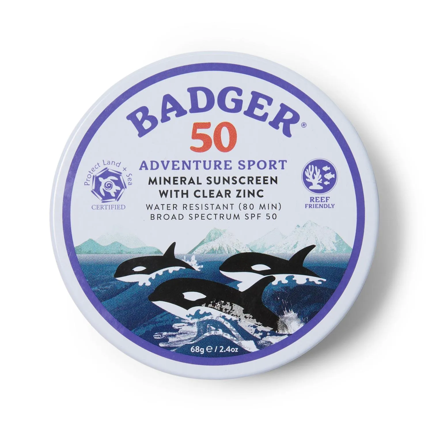 

Минеральный солнцезащитный крем для активного спорта SPF 50 Badger, None