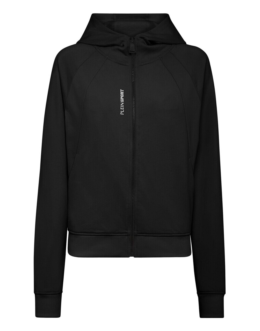 

Толстовка с капюшоном на молнии Plein Sport Zip-Up Hoodie, черный