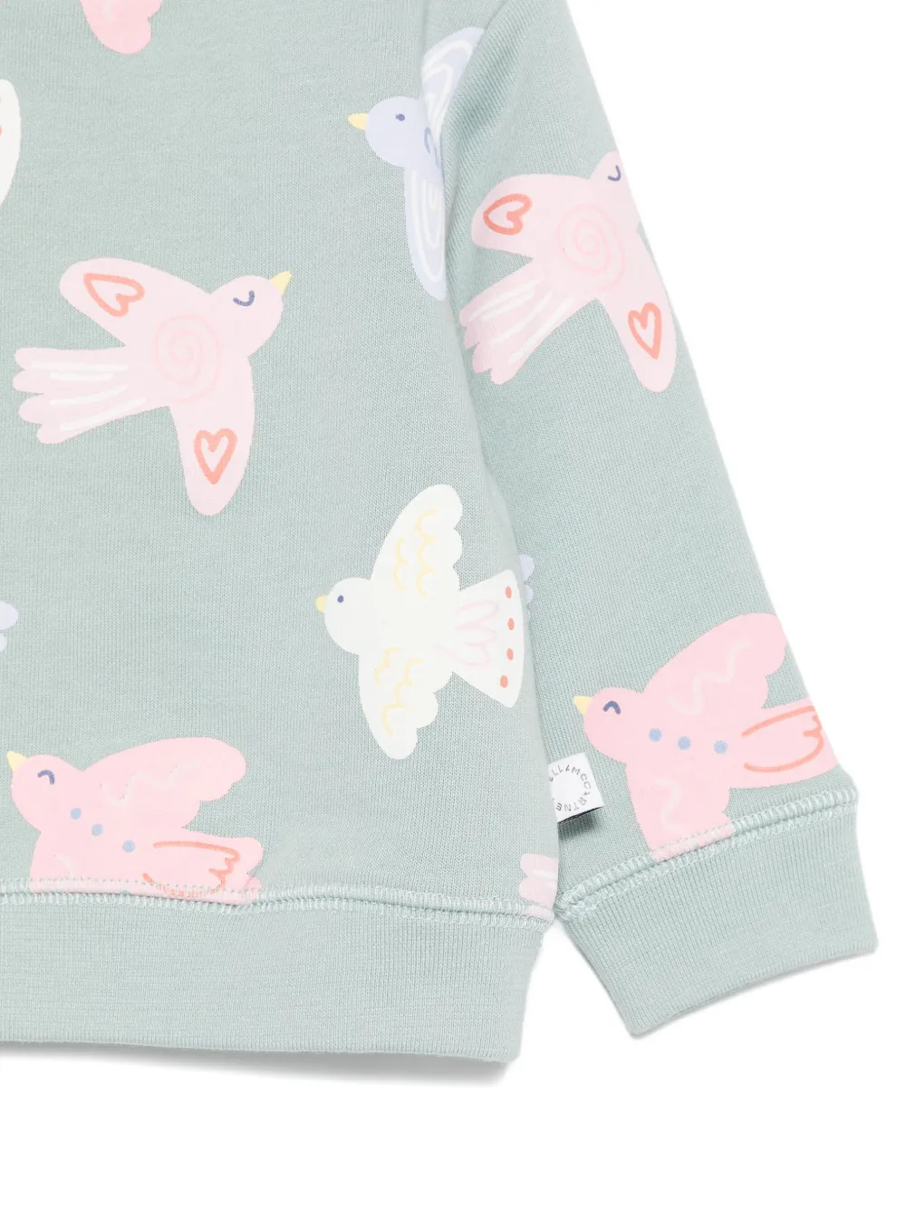 Толстовка с птичьим принтом Stella McCartney Kids, зеленый — фото 3
