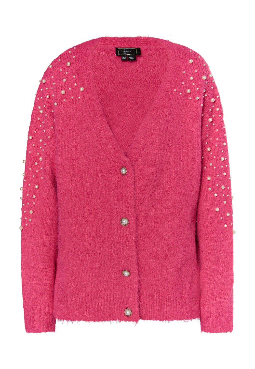 

Толстовка faina Strickjacke Mit Perlen, розовый