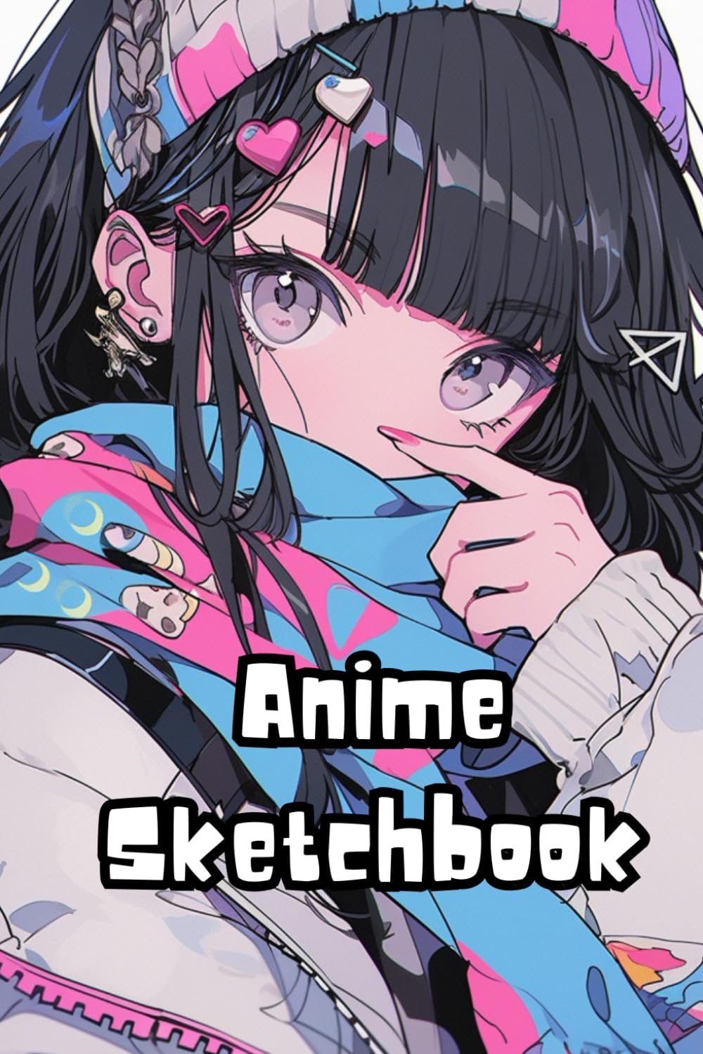 

Anime Sketchbook: Cute 90s anime girl blank drawing book, sketching artist notebook, doodling journal (Independently published)