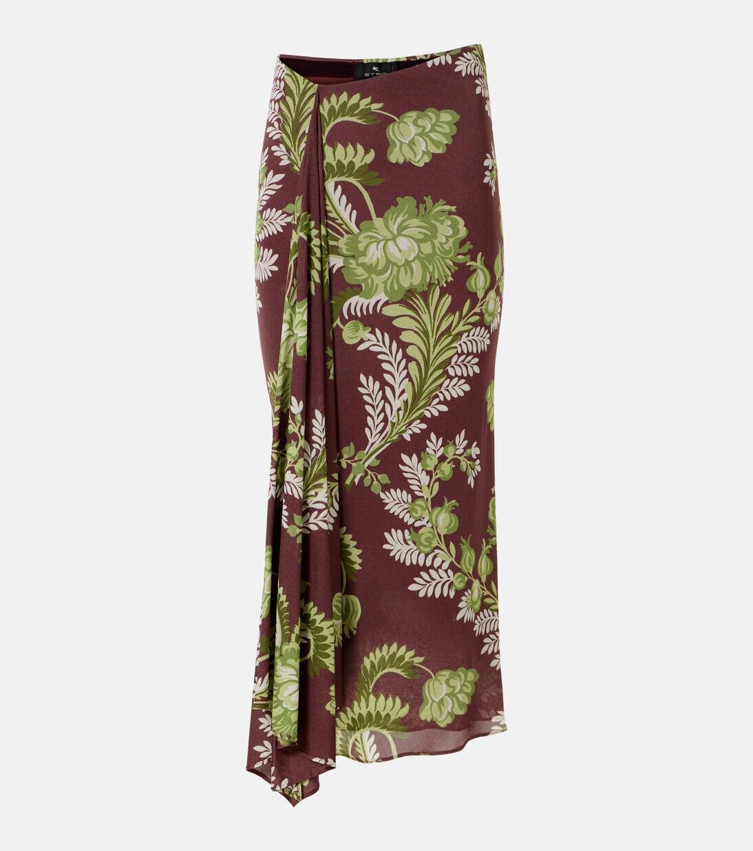 

Юбка миди с цветочным принтом и драпировкой Etro, цвет print on brown base