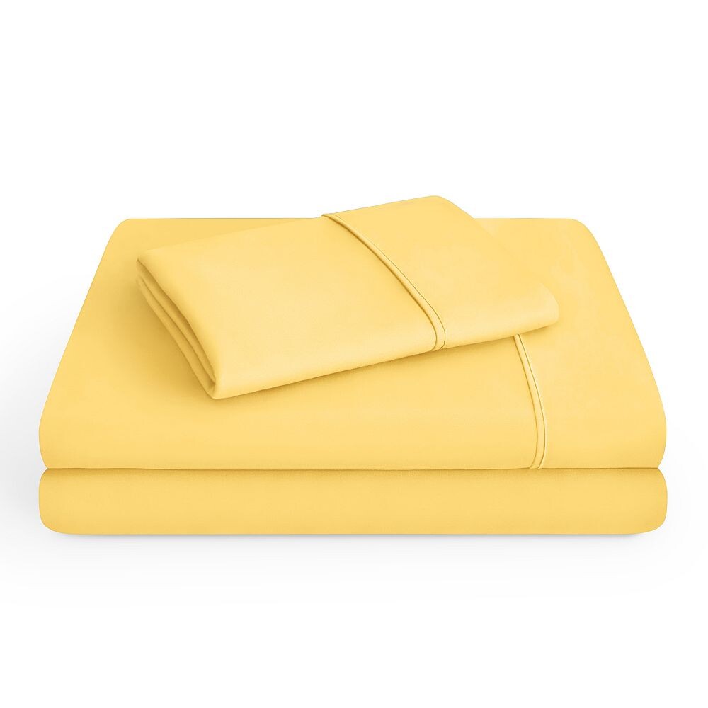 

Комплект ультрамягких простыней с двойной щеткой Bare Home, цвет Lemon Drop