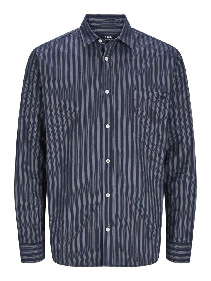 

Полосатая рубашка в темно-синем пиджаке Jack & Jones