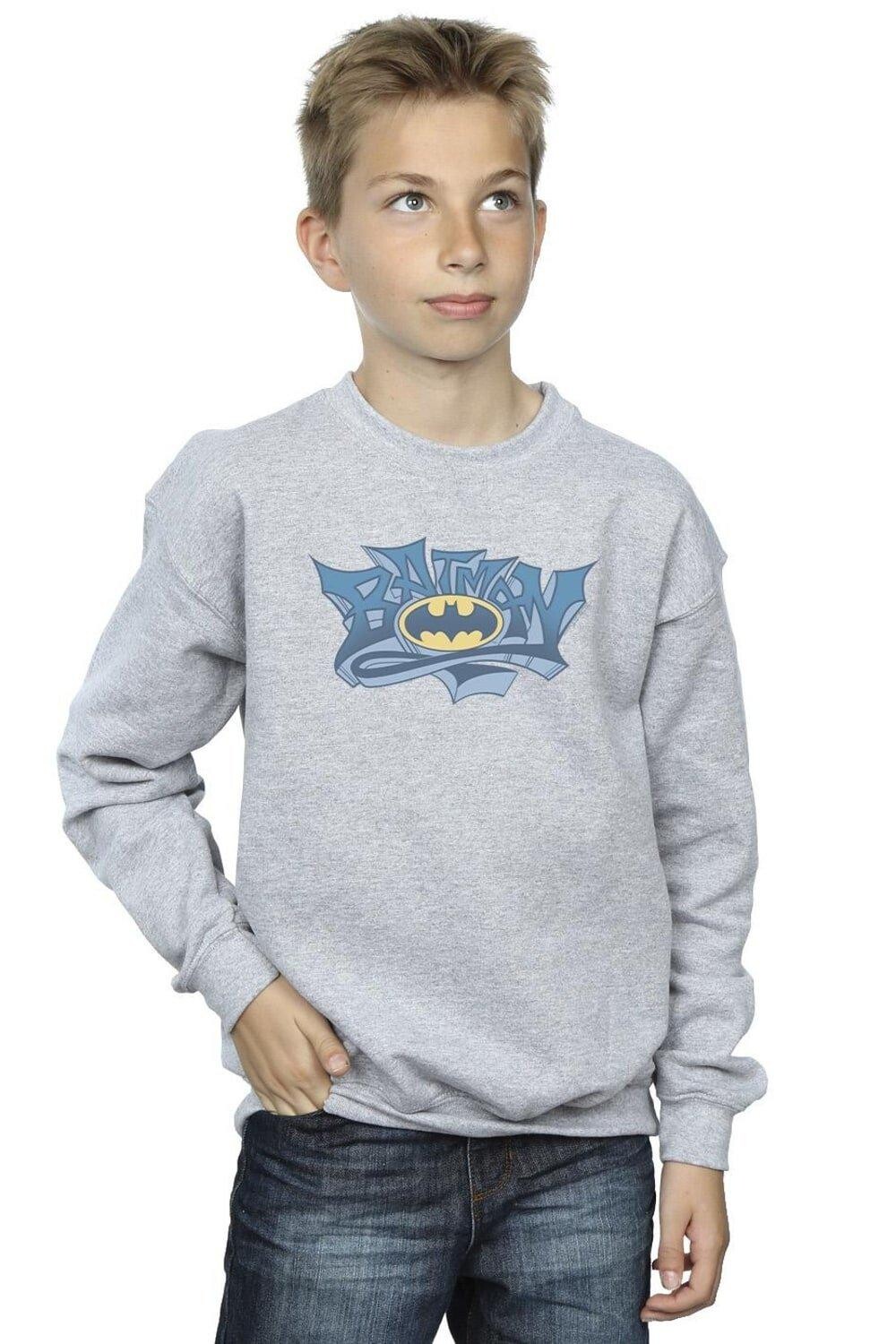 

Толстовка с логотипом Batman Graffiti DC Comics, серый