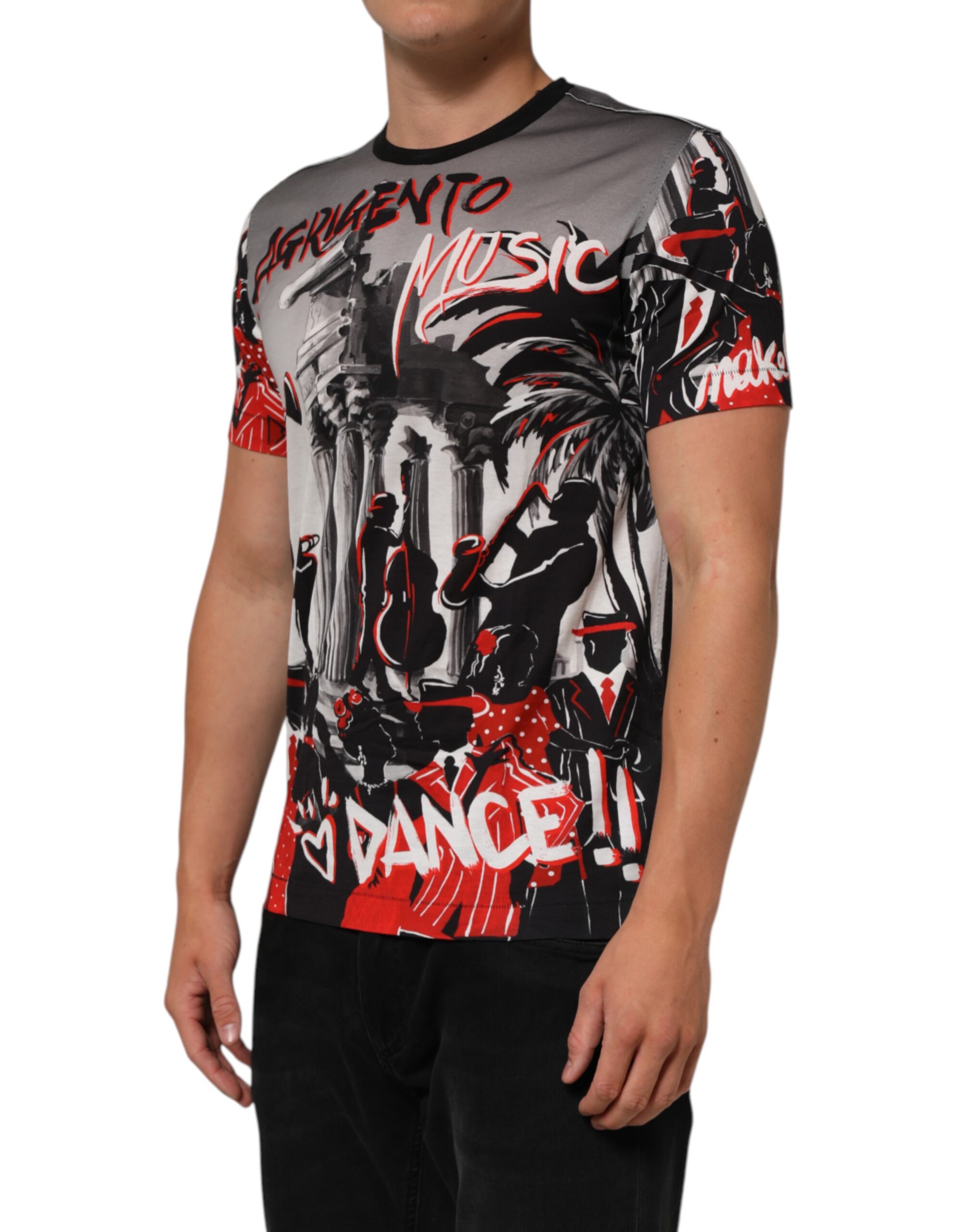 Футболка с разноцветным принтом джазовой музыки Agrigento Dance Dolce & Gabbana, мультиколор — фото 2