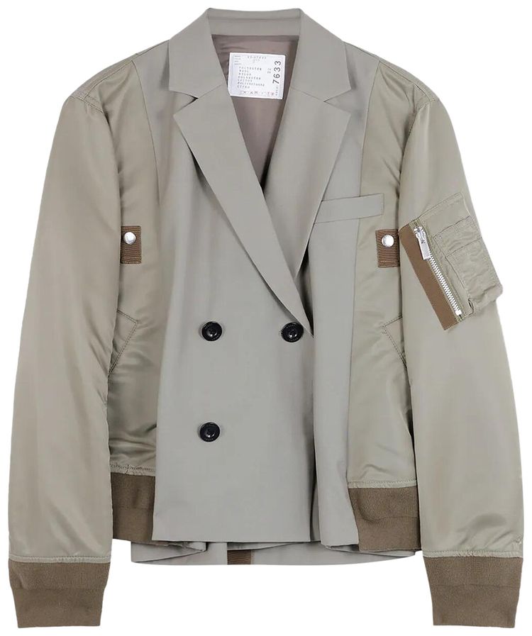 

Куртка Sacai Suiting x Nylon Twill Jacket 'Taupe', коричневый