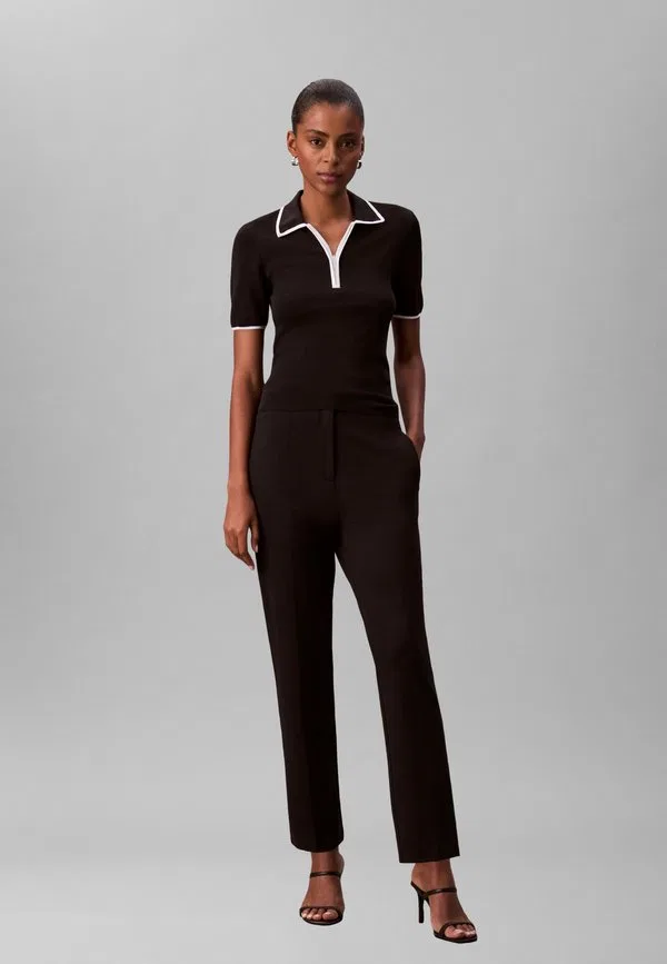 Брюки с вытачками спереди, с отделкой "понте" Calvin Klein, Black