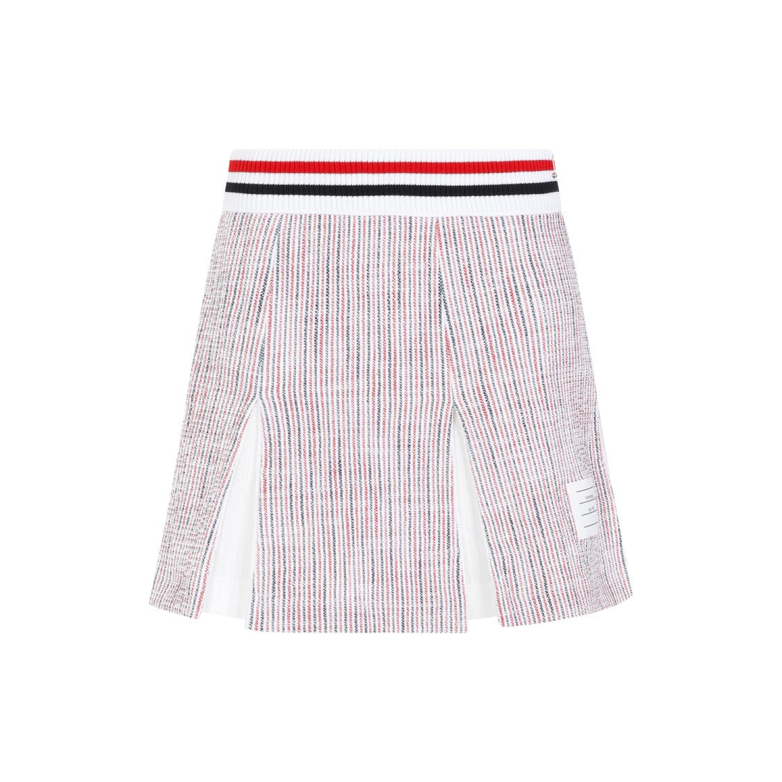 

Белая хлопковая плиссированная мини-юбка Thom Browne