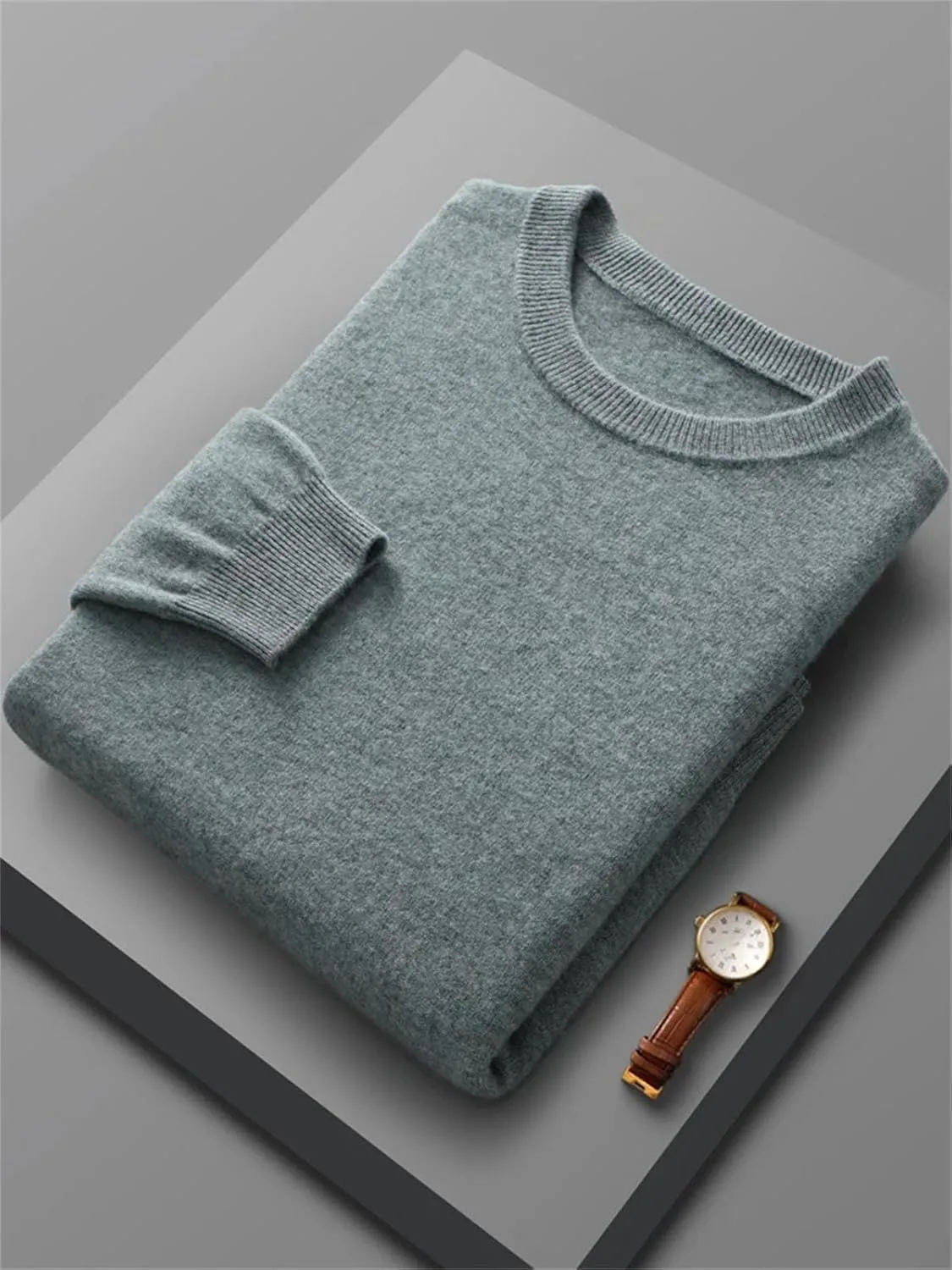 Мужской зимний свитер O-Neck Smart Casual Pullover 100% Merino Wool — фото 4