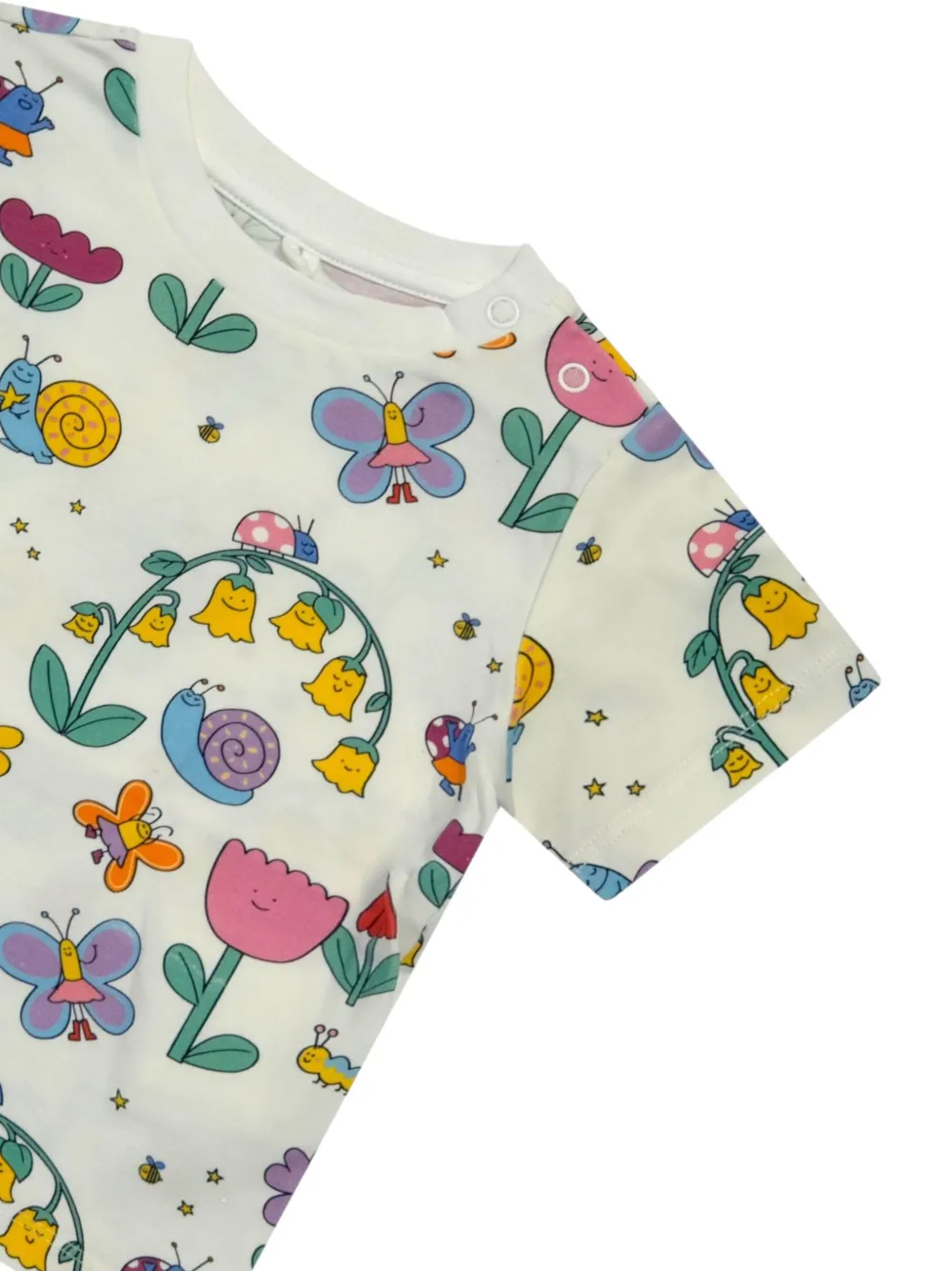 Футболка с цветочным принтом Stella Mccartney Kids, нейтральный — фото 3