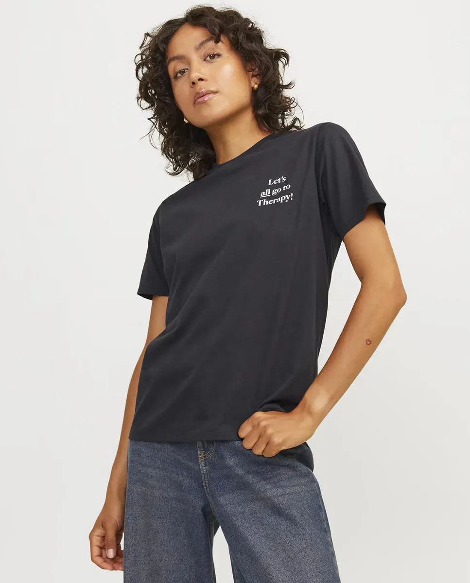 

Женская футболка с принтом Jack & Jones, черный