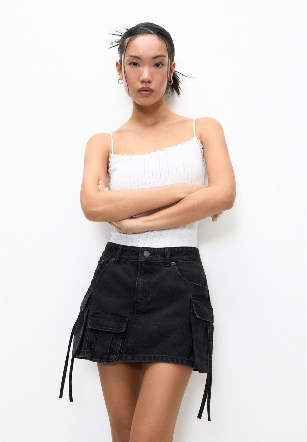 

Мини-юбка PULL&BEAR, черный