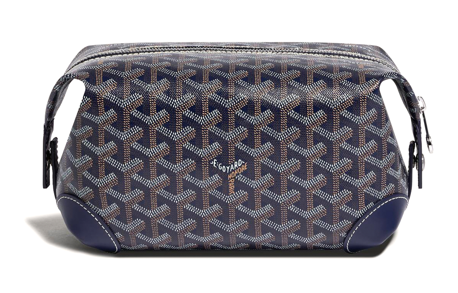 

GOYARD Дорожная косметичка из холста и телячьей кожи Unisex Marine Blue