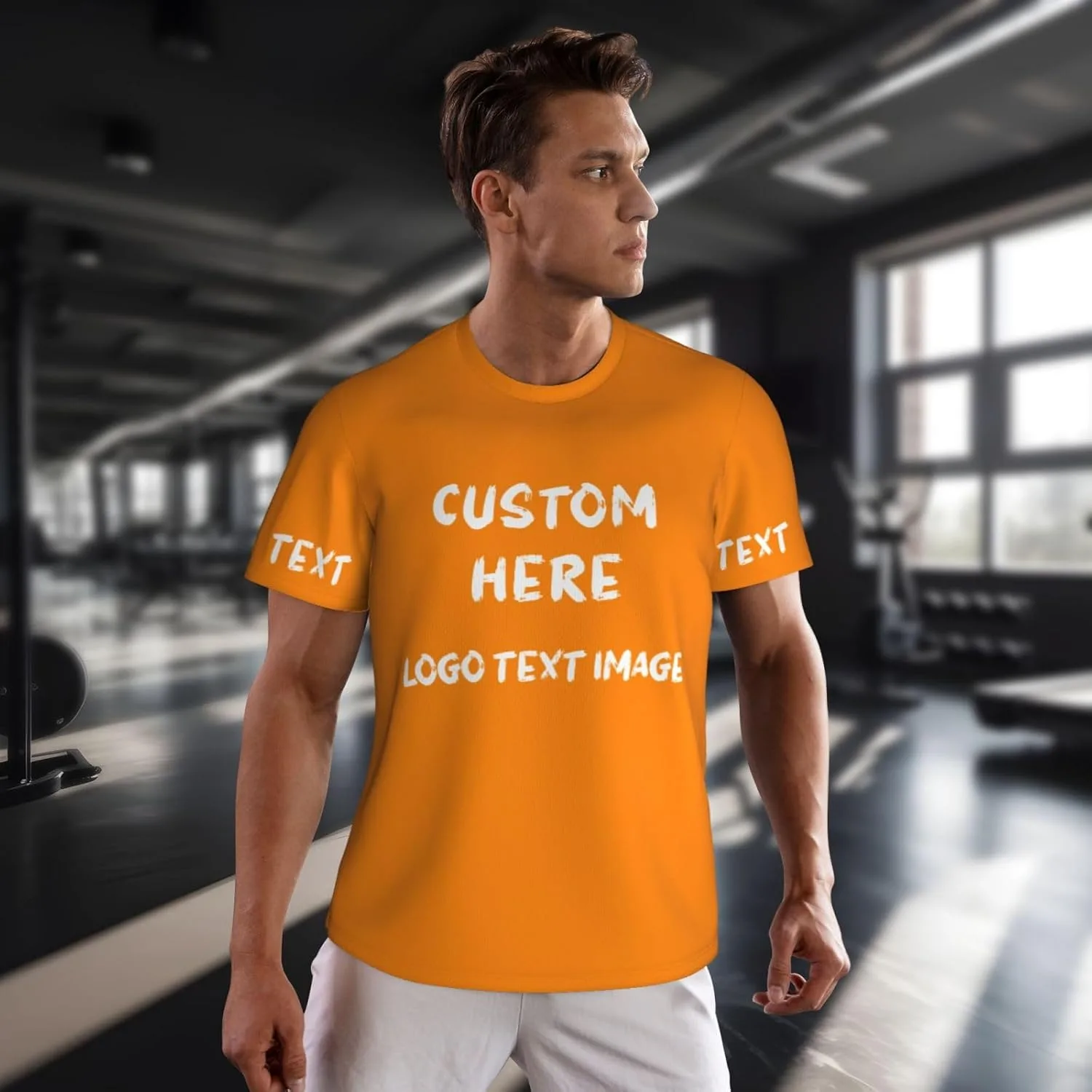 Футболка мужская Custom с принтом спереди и сзади — фото 4