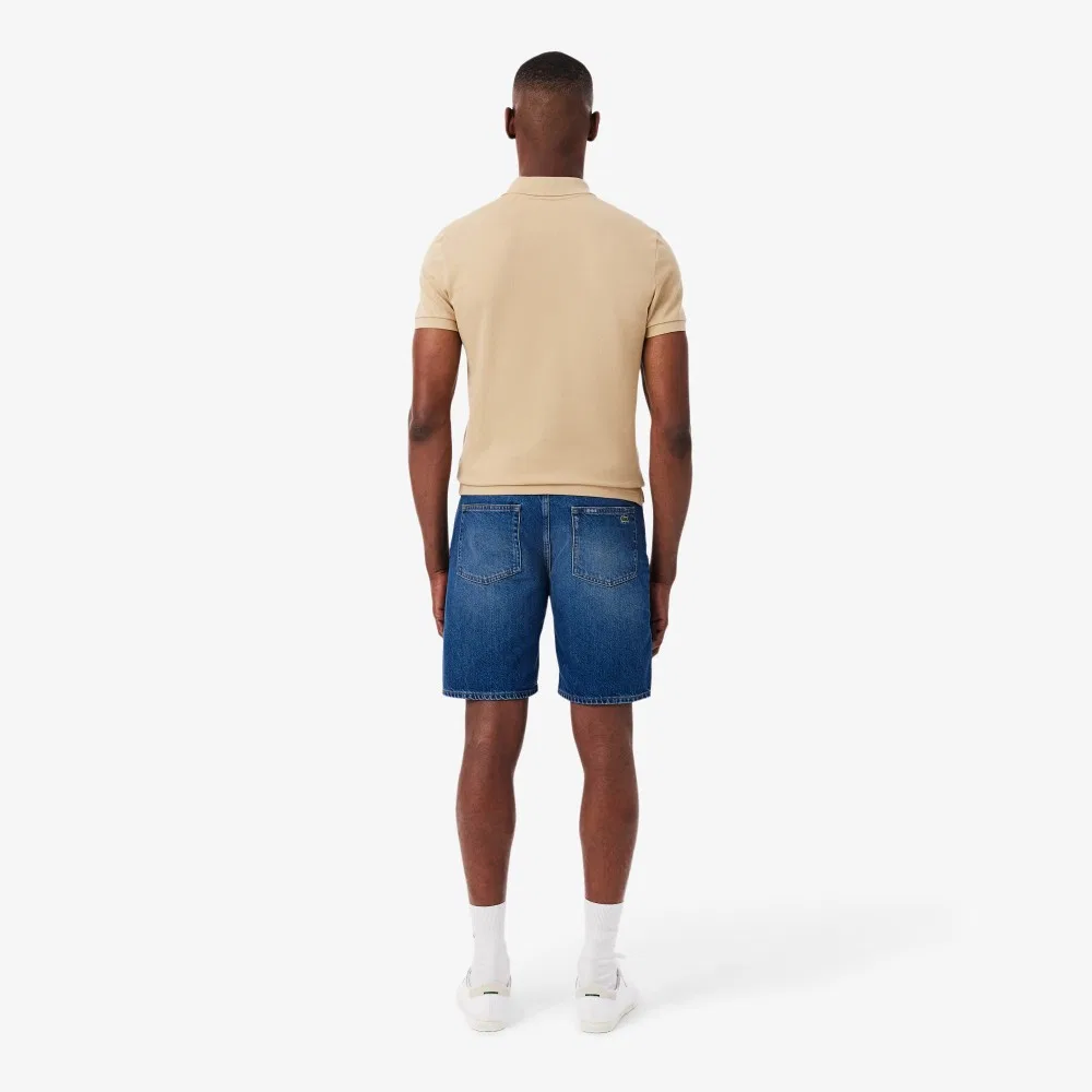 Мужские джинсовые шорты-бермуды тёмно-синие от Lacoste — фото 3