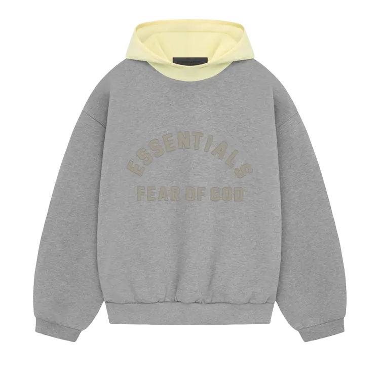 

Худи Fear Of God Essentials Fear of God Essentials Nylon Fleece 'Dark Heather Oatmeal/Garden Yellow', серый