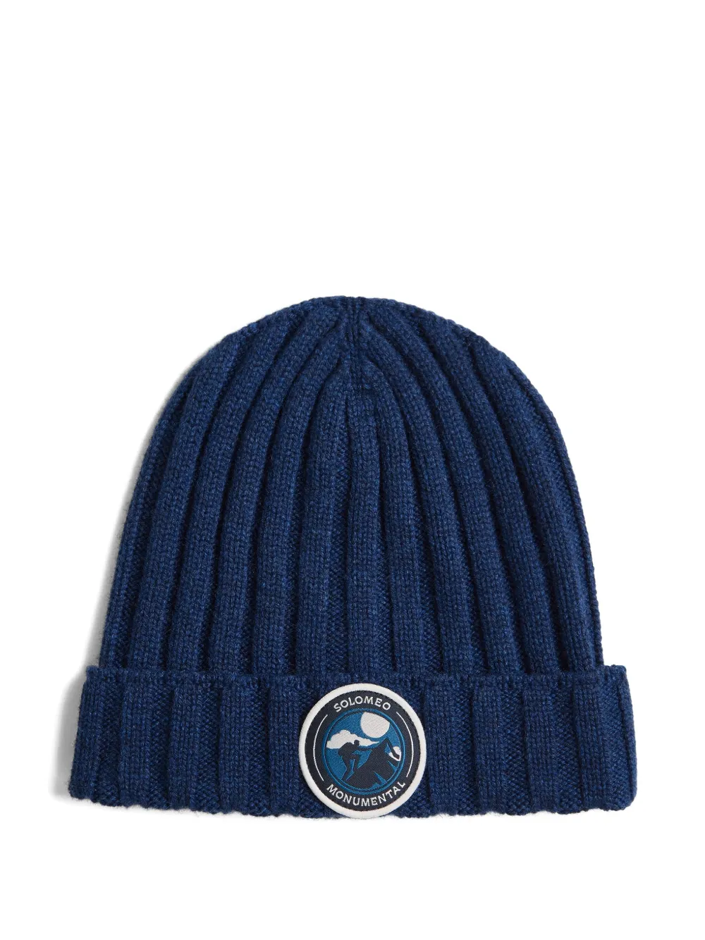 

Шапка бини в рубчик с логотипом Brunello Cucinelli Kids, синий