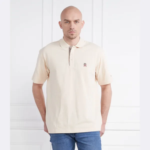 Рубашка-Поло свободного кроя с монограммой Tommy Hilfiger, бежевый — фото 2