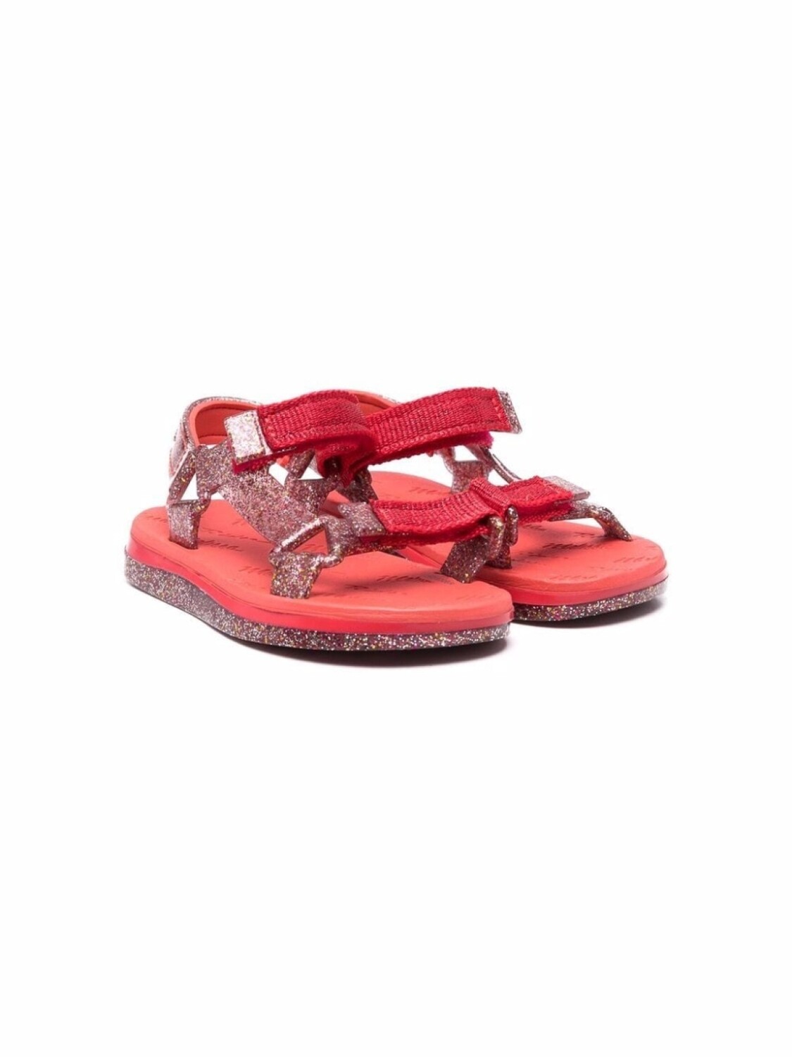 

Mini Melissa сандалии на липучках с блестками, красный