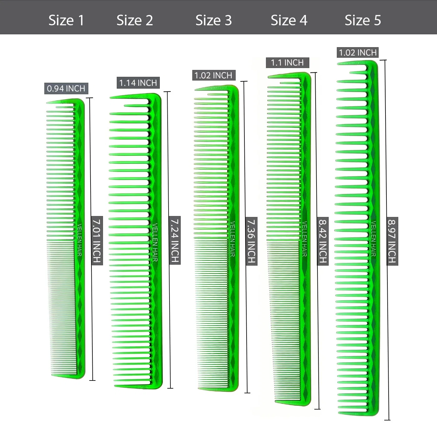 Расческа для стрижки «Ultimate Cutting Comb» от Vellen Hair Vellen Hair, Green, Transparent — фото 2