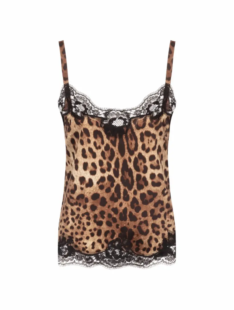 

Хлопковый топ с леопардовым принтом Dolce&Gabbana, мультиколор