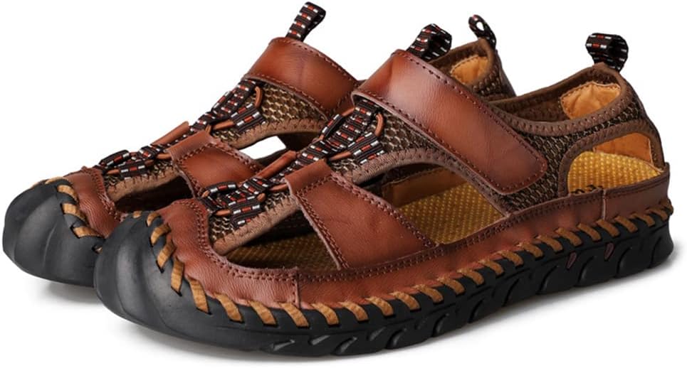 

Мужские повседневные сандалии Rojeam для ходьбы, пляжные туфли с закрытым носком, спортивные сандалии для активного отдыха, летние сандалии для походов и треккинга, коричневый