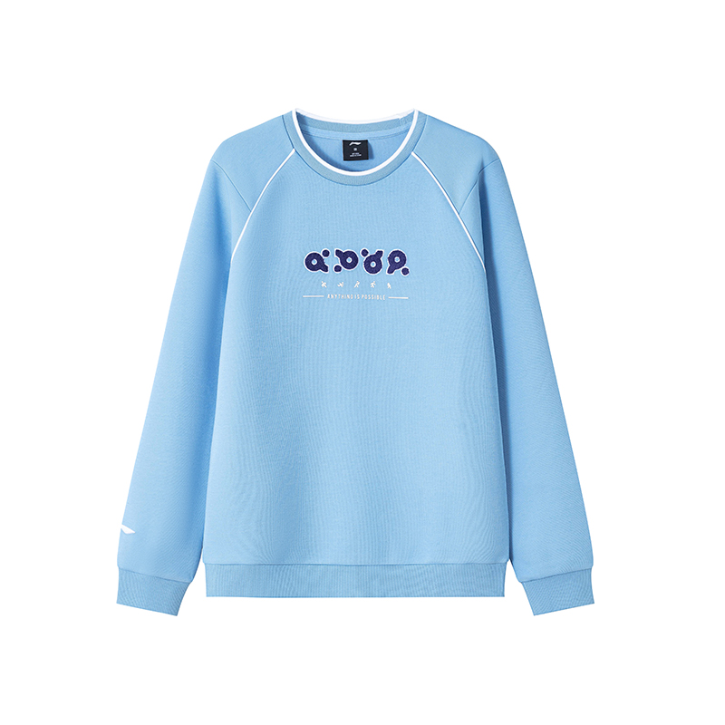 

Мужская толстовка Li Ning весна-осень с круглым вырезом, свободного кроя, модная., lake синий