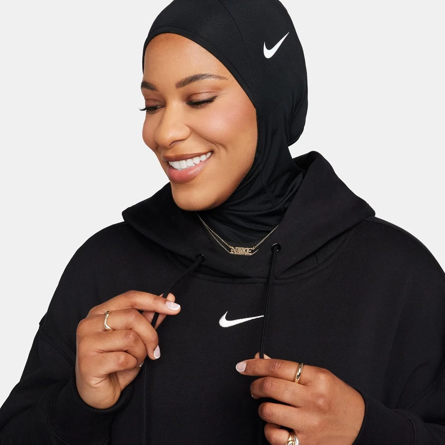 Худи Nike Sportswear Phoenix Fleece, Black/Sail — фото 4