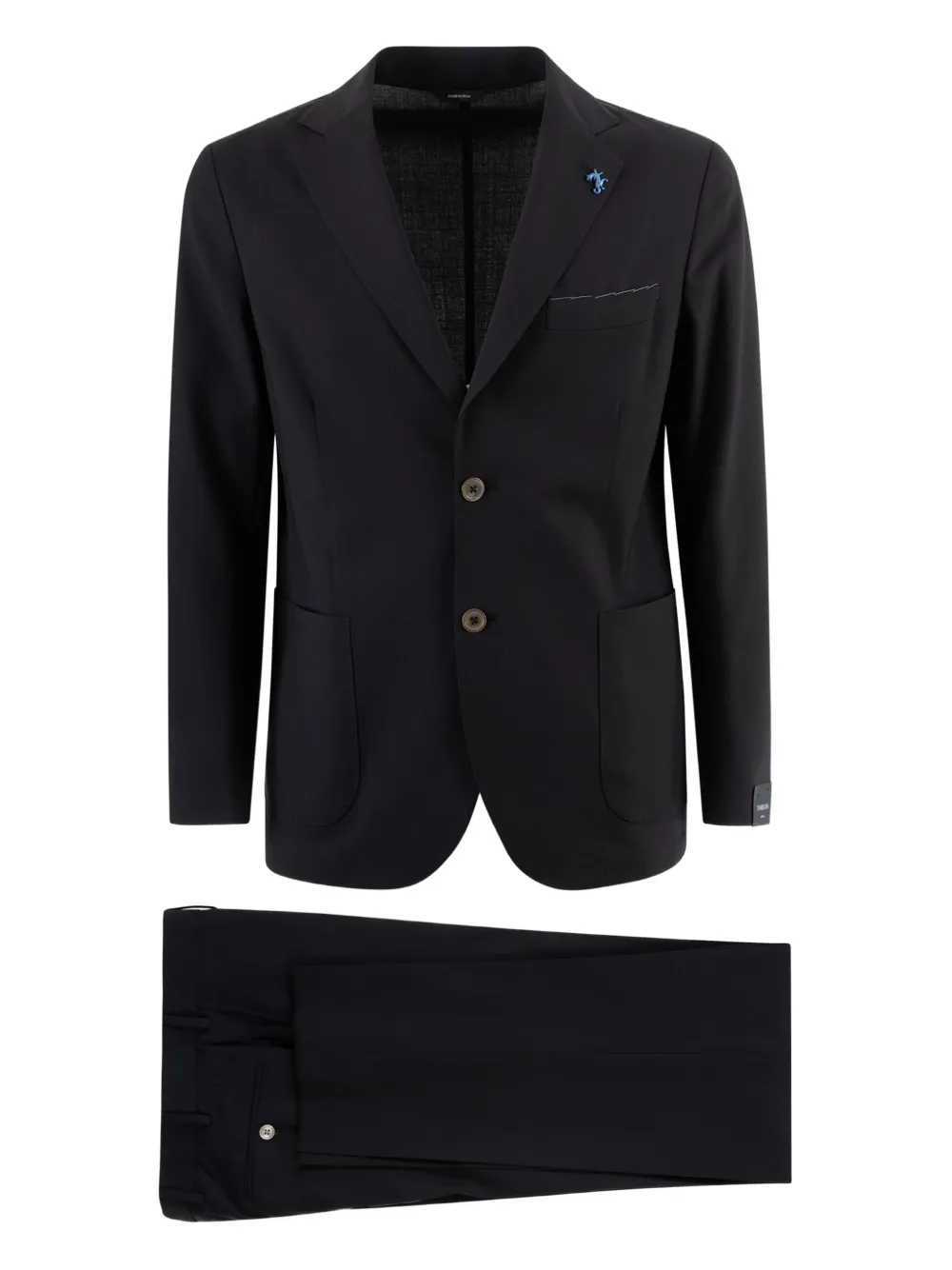 

Костюм с двумя пуговицами и накладными карманами Tombolini, черный