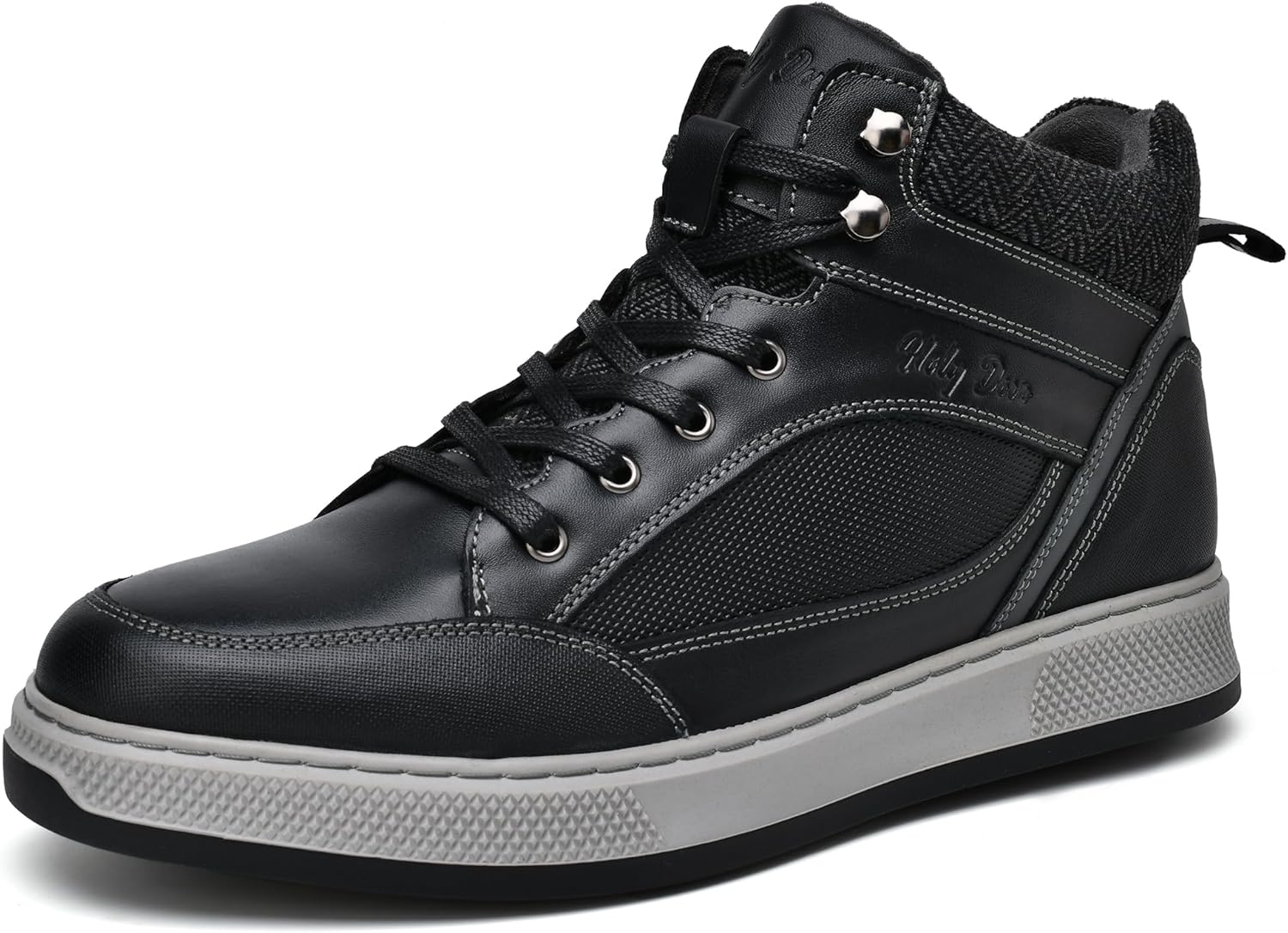 

Мужские оксфорды Holy Dove из кожи с каплевидным носком, боковой молнией, модного стиля, средней высоты, ботинки-чукка до щиколотки, Black(999)