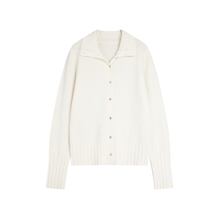 

ELLE Кардиган женский белый с лацканом Moderate