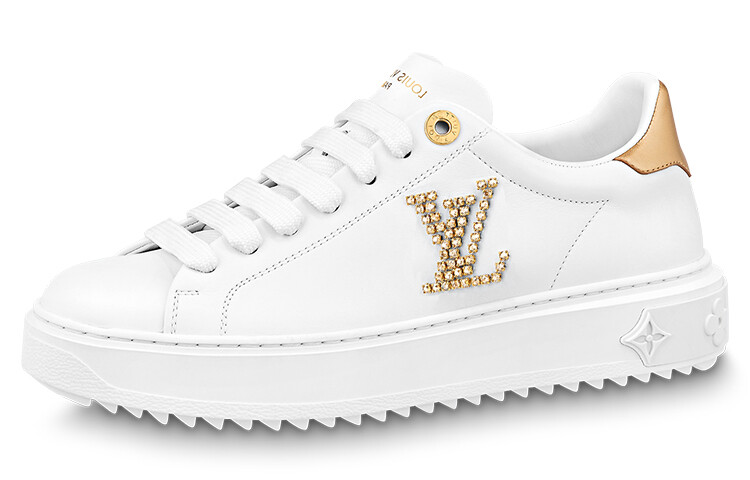 

Кроссовки LOUIS VUITTON Time Out Sneakers 'White With Gold Rhinestone Logo' Women's