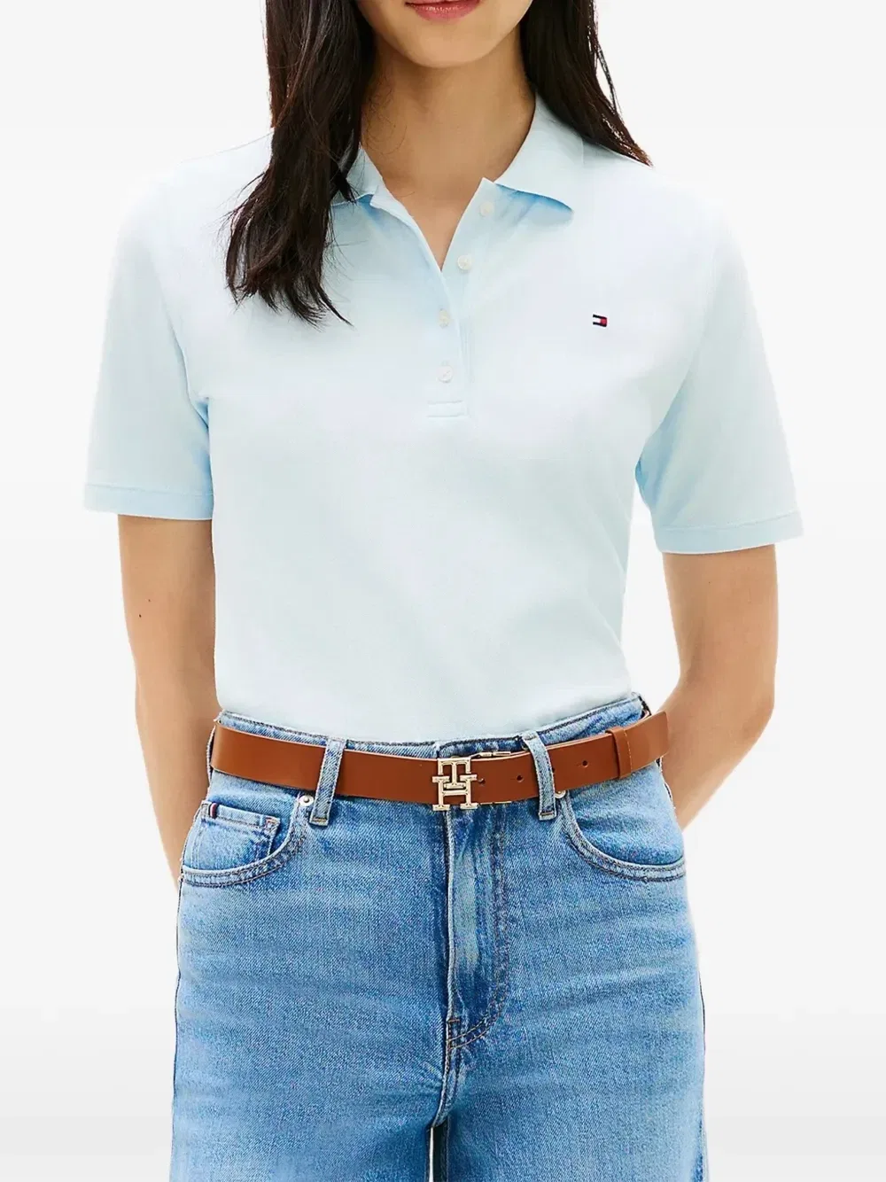 Рубашка поло на пуговицах Tommy Hilfiger, синий — фото 2