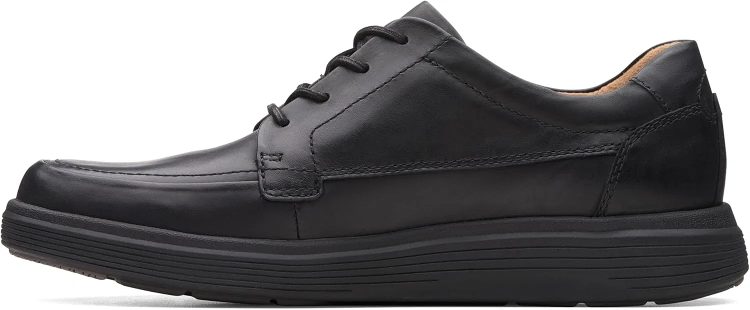 Кожаные туфли Clarks Un Abode Ease, черные, широкая посадка, размер 12
