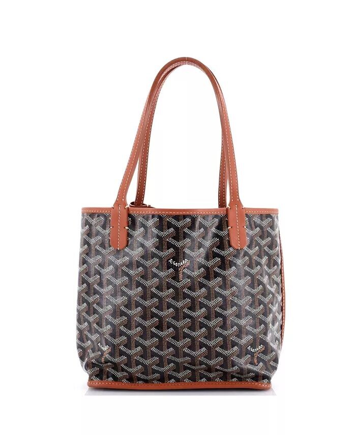 

Мини-сумка Anjou Reversible Tote из парусины с покрытием Pre-Owned Goyard, коричневый