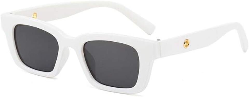 

Женские квадратные черные солнцезащитные очки с защитой от УФ-излучения. Мужские очки для вождения. Маленькие очки в оправе (белая оправа с серыми вкраплениями) Weloveushop, Black Frame Gray Flakes