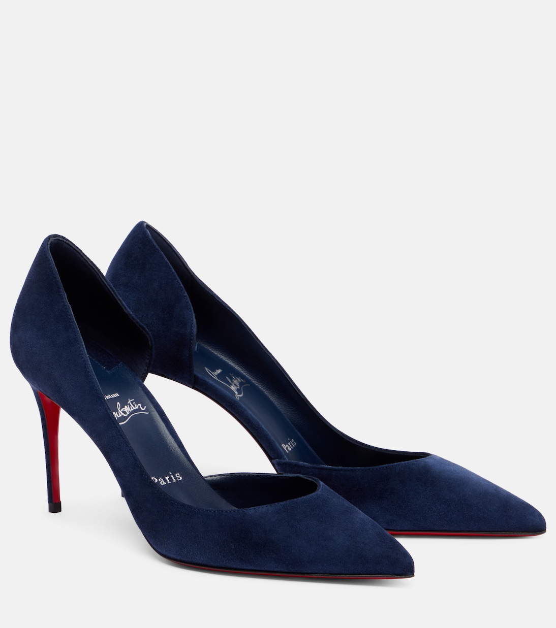 Туфли-лодочки Iriza 85 из замши Christian Louboutin, Zaffiro/Lin Zaffiro