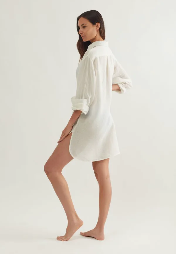Пляжный аксессуар в стиле рубашки бойфренда Polo Ralph Lauren, Cream White — фото 4