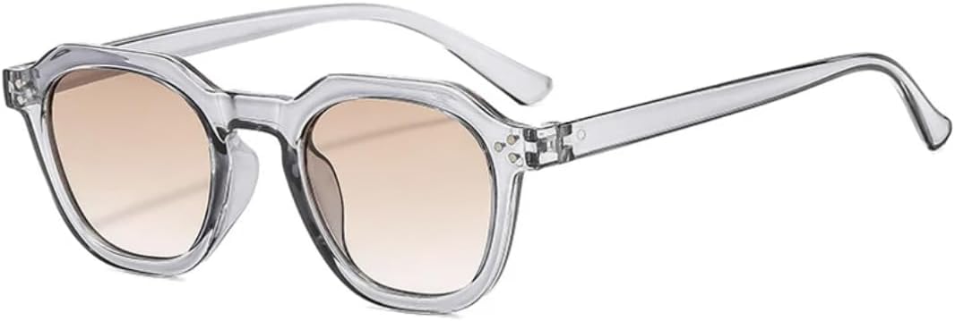 

Винтажные классические солнцезащитные очки в квадратной оправе с заклепками для женщин и мужчин, для активного отдыха, рыбалки, с защитой от УФ-излучения UV400 TVTBBVV, Gray Gradient Tea