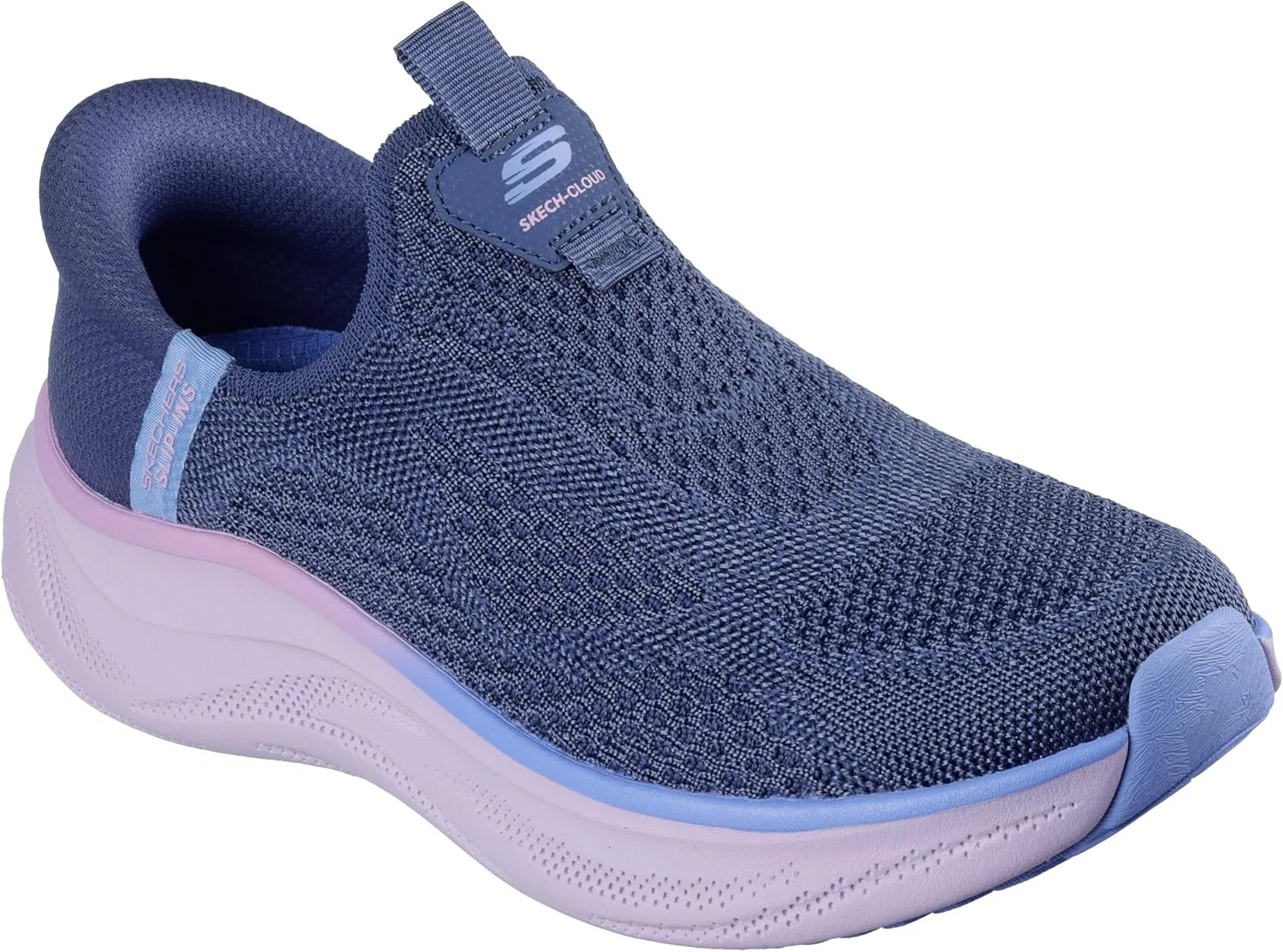 Мужские кроссовки Skechers Gowalk Arch Fit, спортивные слипоны, повседневные лоферы для походов, беговые кроссовки, темно-синий/фиолетовый — фото 4