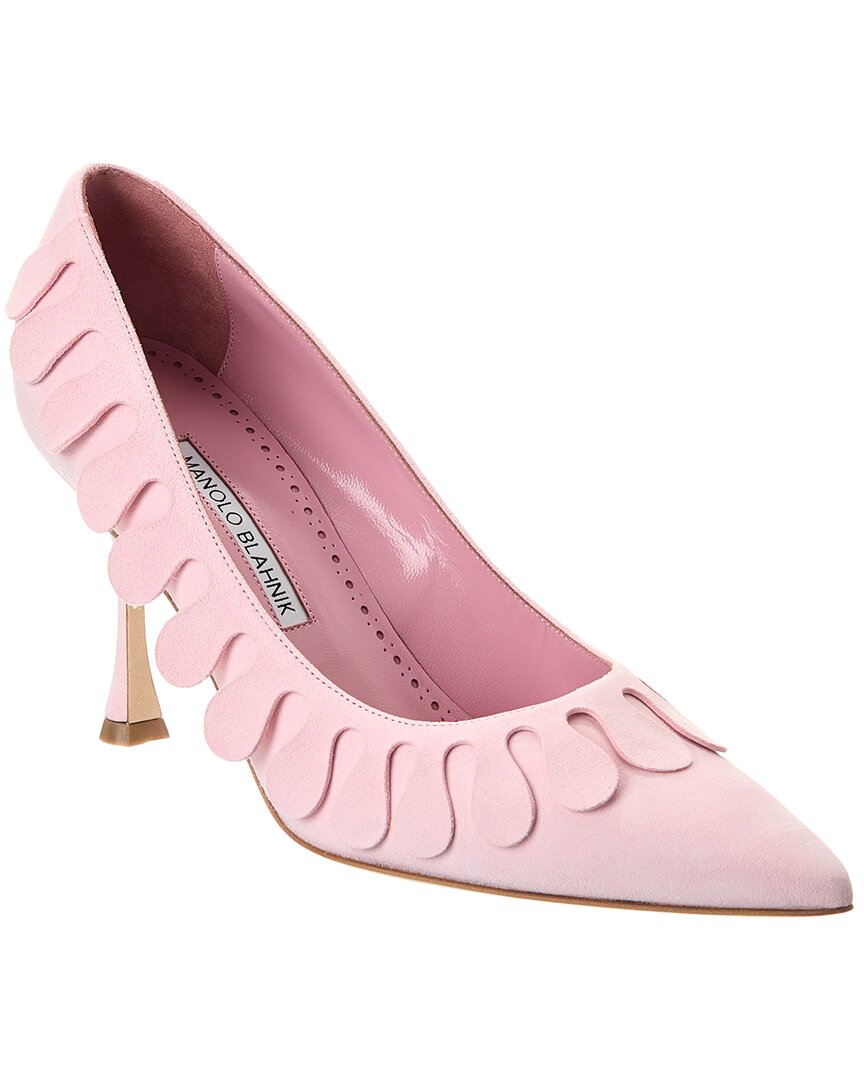 Замшевые туфли Manolo Blahnik Tamak 90, розовый