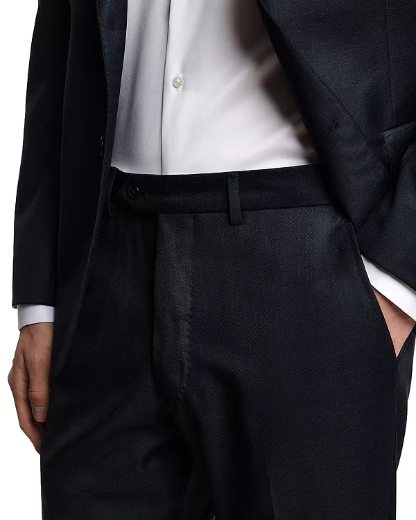 Шерстяной костюм стандартного кроя Emporio Armani, синий — фото 4