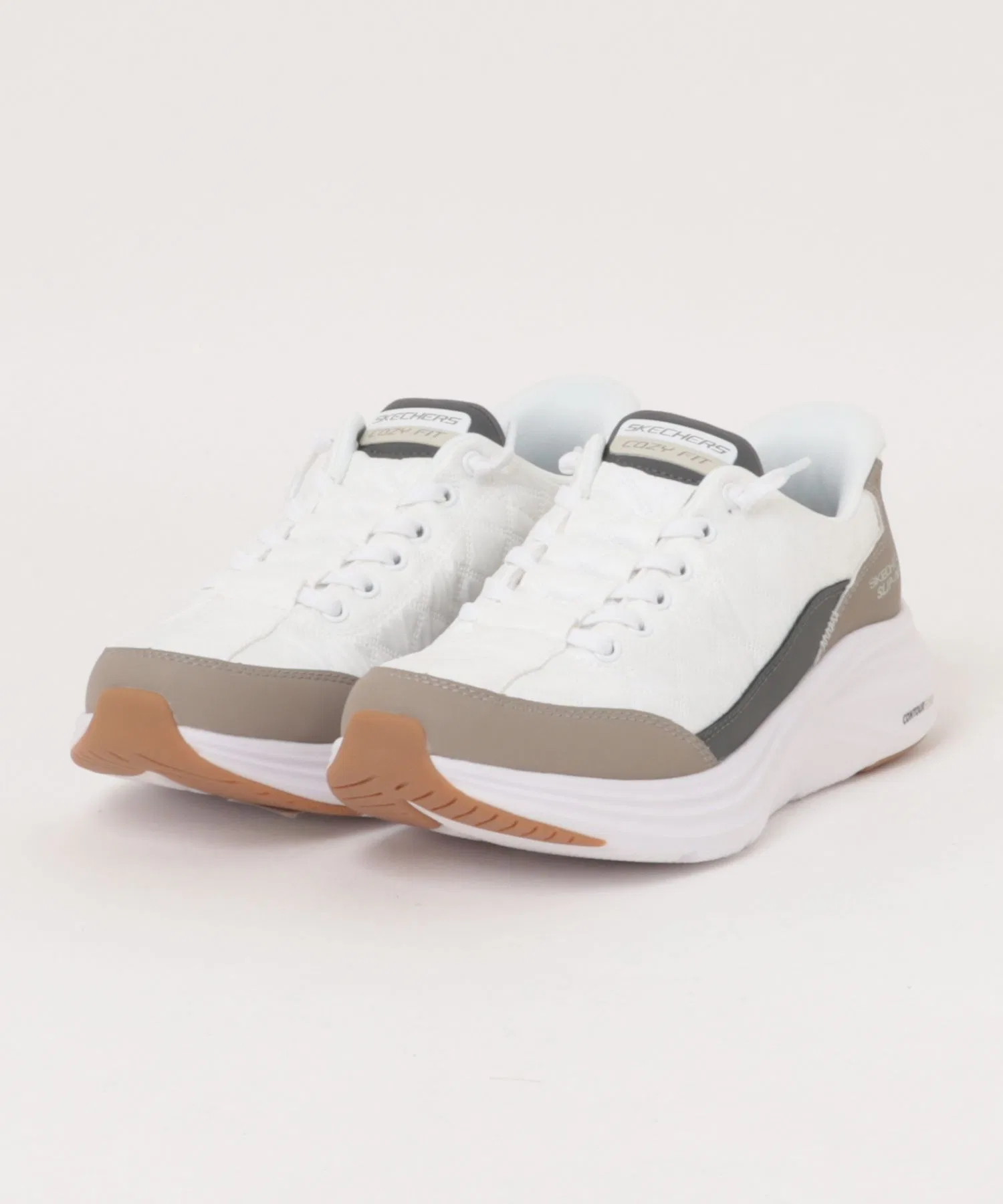 Мужские белые кроссовки SKECHERS CONTOUR FOAM - COZY
