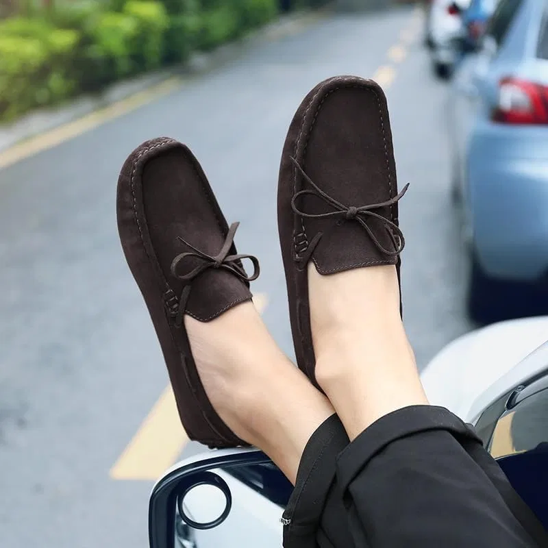 Мужские лоферы с квадратным носком, замшевые, Comfortable, Brown PUGHGAETZF — фото 2
