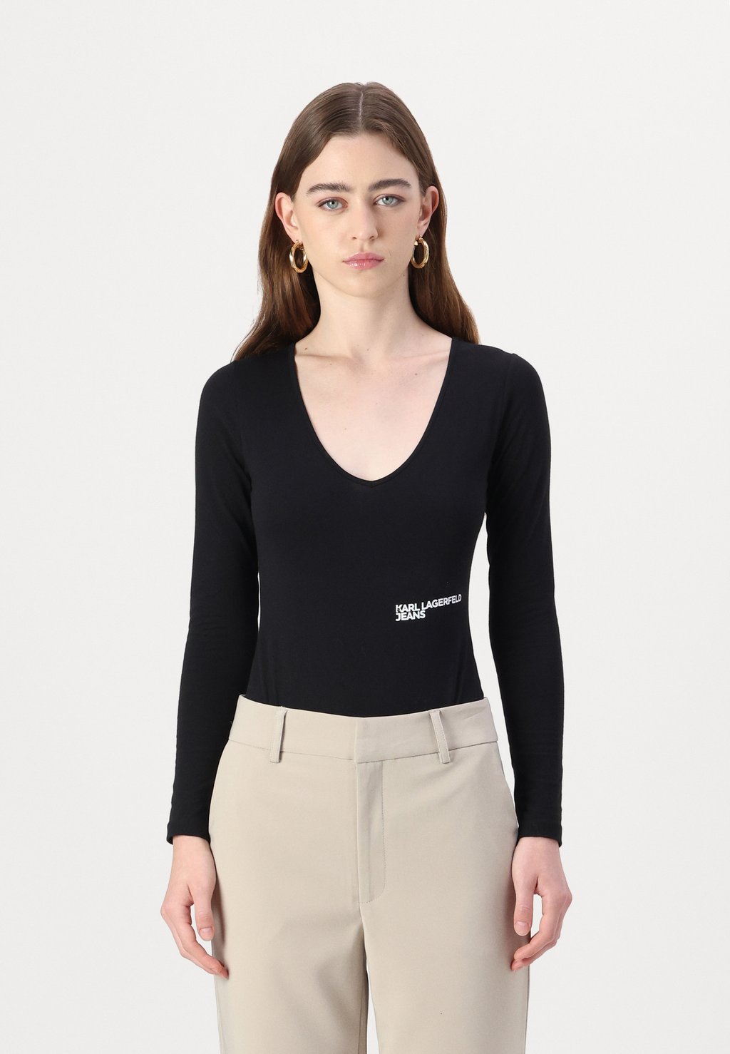 

Топ с длинными рукавами Karl Lagerfeld Jeans, черный