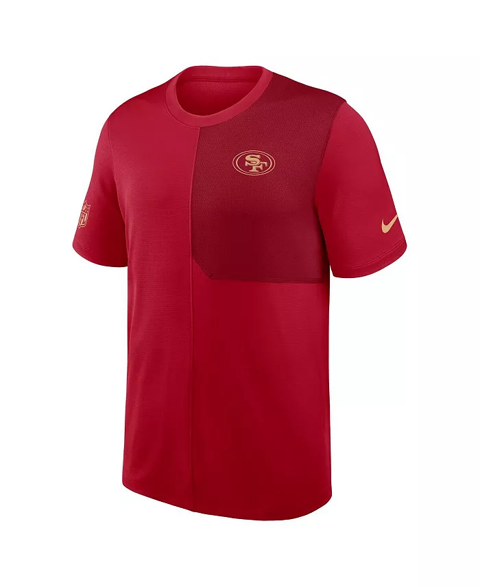 Мужская сидячая футболка San Francisco 49ers Sideline UV Performance цвета алого оттенка Nike — фото 2